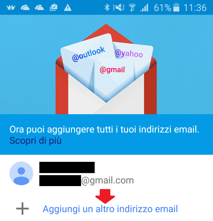 Aggiungere indirizzo email su Android
