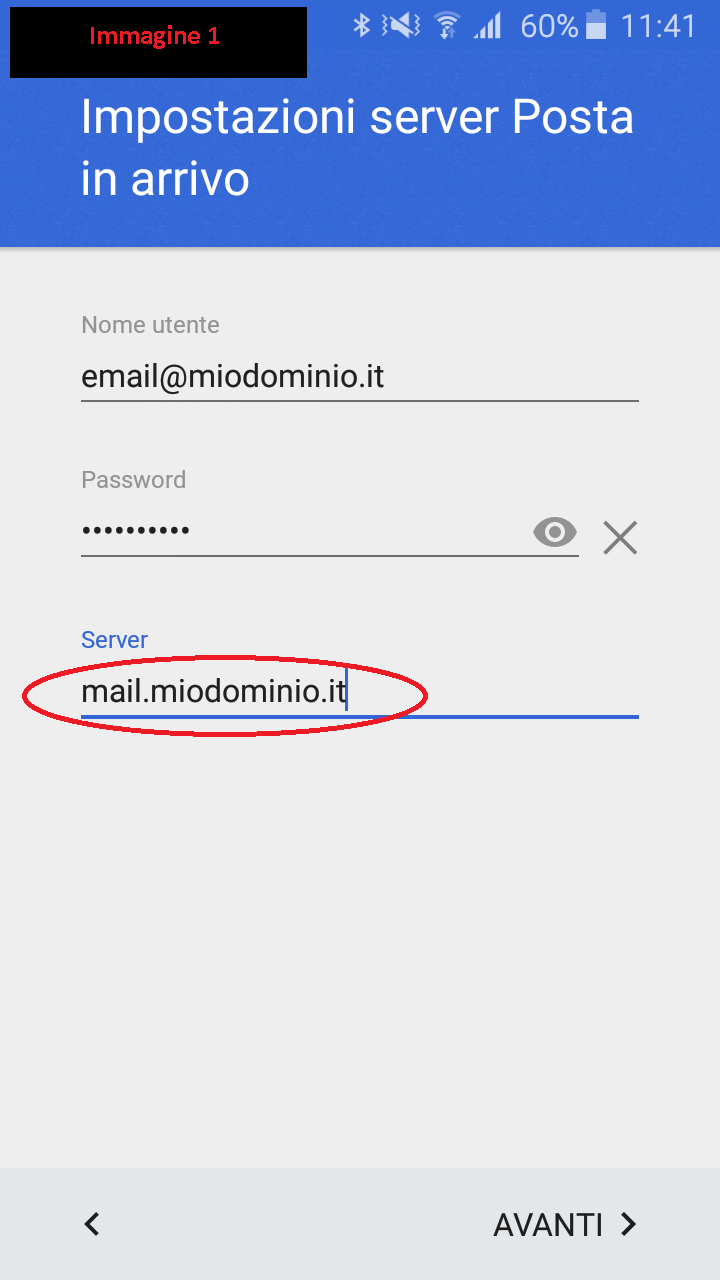 Configurazione IMAP su Android