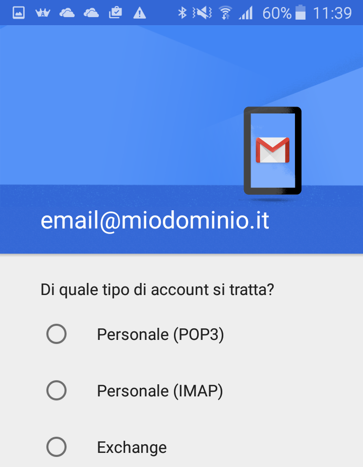 Selezionare l’account su Android